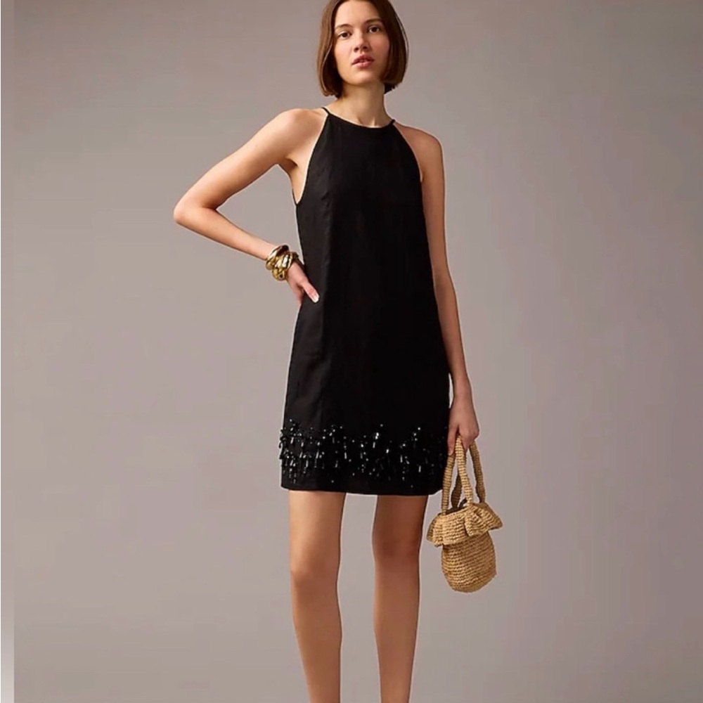 “J CREW COLLECTION” Beaded Linen Mini Dress BNWT